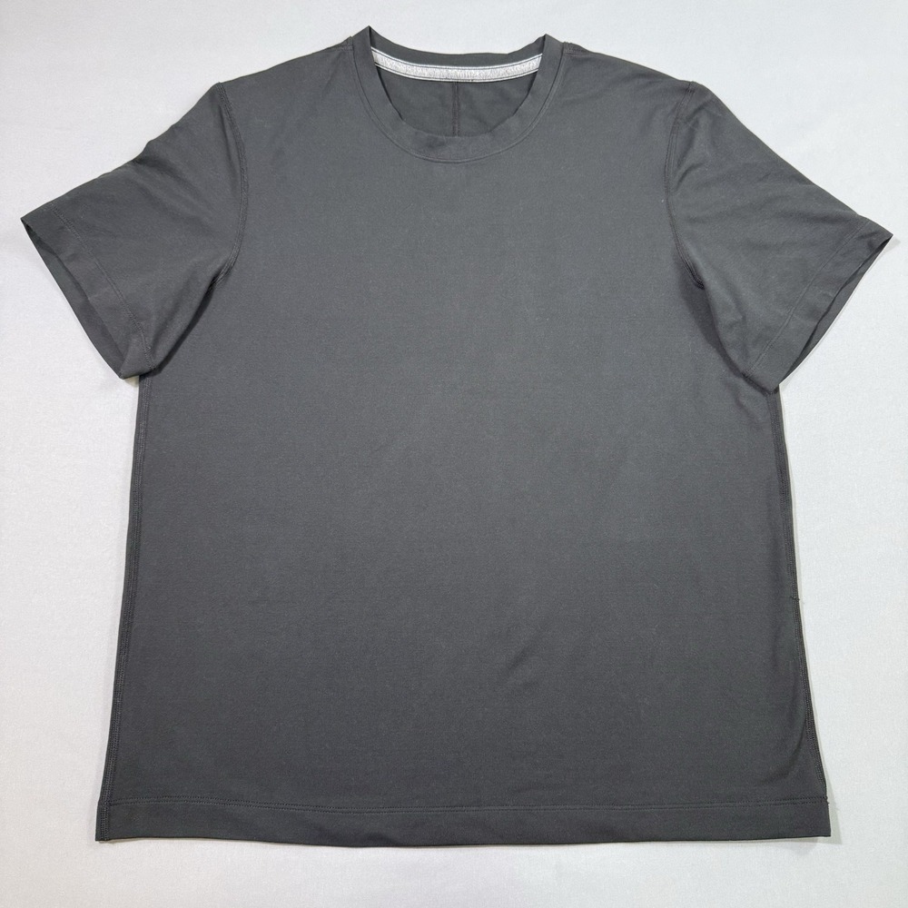 Lululemon Shirt Soft Jersey Short Sleeve Mens Large Black Stretch Comfort EUC